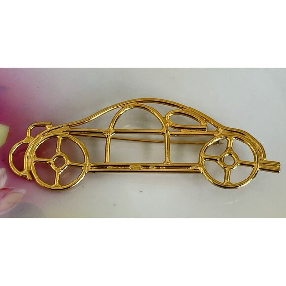 Vintage 1980s Large Statement Brooch Retro Car Vehicle - Picture 1 of 6